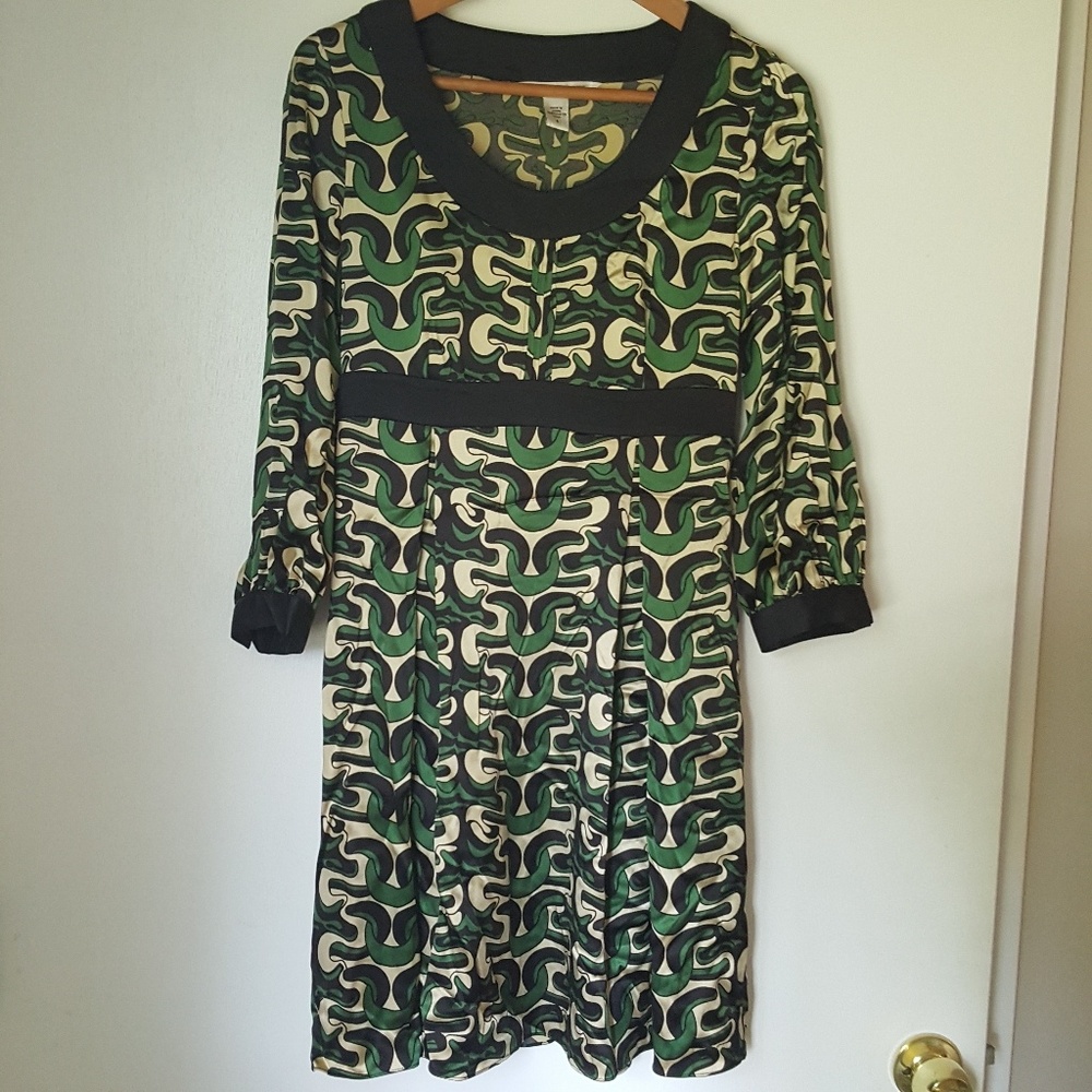 Diane Von Furstenberg  Abstract Print Silk Dress